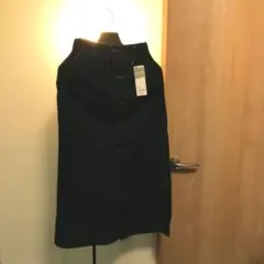 デニムフロントボタンナローミディアムスカート