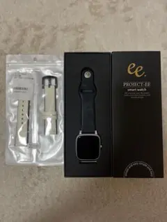 プロジェクトee スマートウォッチ レザーバンド&充電ケーブル付き
