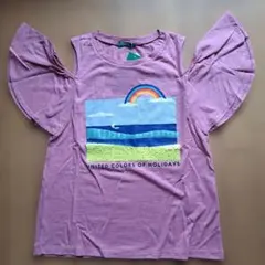【値下げ中】BENETTON 半袖Tシャツ ピンク スパンコール装飾のサムネイル