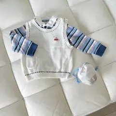 familiar ファミリア ニットベスト　シャツ　エプロン