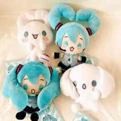初音ミク　もふっと　みみハートシナモロール　サンリオコラボ　ミニぬいぐるみ