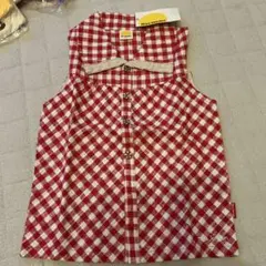 新品激安　ムージョンジョン　チェック　ノースリーブシャツ　ベスト　110
