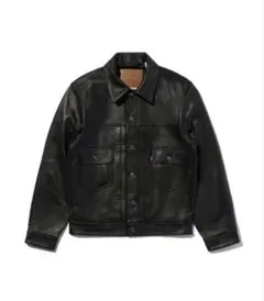 希少　LEVI'S ブラックレーベル　ライダースジャケット　Lサイズ 希少リーバイス社レザージャケットL ライダースジャケット襟付き