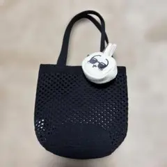 GU コラボちいかわメッシュトート+ポーチ付き ポーチセットバッグ　ブラック