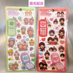 【正規品】モンチッチ 平成はっぴーフォン ステッカー シール 2点セット