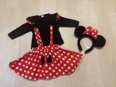 ミニーマウス　カチューシャ付き　コスチューム セット　80