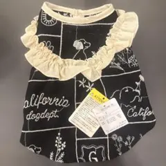 DOG DEPT 犬用 フリルノースリーブ ブラック Sサイズのサムネイル