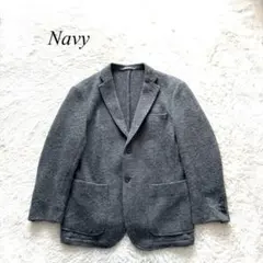Z4【ネイビー】マックハウス　テーラードジャケット　シングル　グレー　ウール
