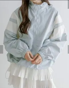 オリーブデオリーブ　配色トラックジャケット　サックス