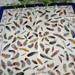 HERMES カレ90　PLUMES 羽根 プリュム　ネイビー