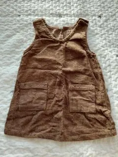 ブラウン コーデュロイ ノースリーブワンピース