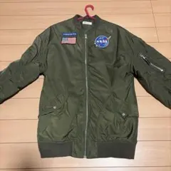 H&M MA-1 フライトジャケット NASAワッペン カーキ 希少のサムネイル