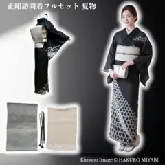 化繊　絽　薄物 訪問着　フルセット　4点 M〜L 159〜169 モ83