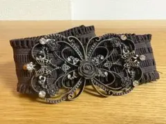 axes femme アクシーズファム 立体バラ×蝶ゴムベルト ゴムベルト