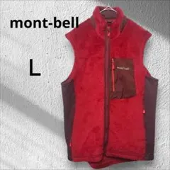 mont-bell フリース ベスト 赤 ジッパー レディース Ｌ アウトドア