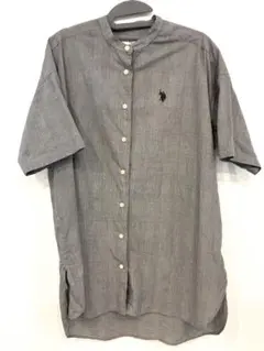 U.S. POLO ASSN. バンドカラーシャツ 半袖 グレーのサムネイル