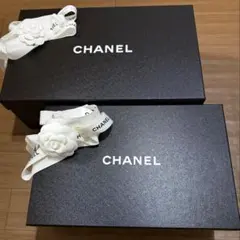 美品　CHANEL シャネル　シューズ空箱　2箱　花、リボン付き