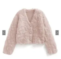 【美品】GRL シャギーニットショート丈カーディガン ［an1696］