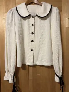 ホワイト シャツ Mサイズ 大きな襟