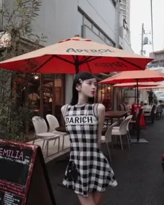 DARICH チェック柄 ノースリーブワンピース