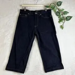 【美品】90s マーガレットハウエル クロップドデニム 濃紺 ワイドシルエットⅢのサムネイル