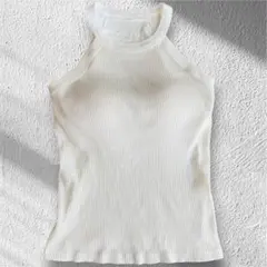 ユニクロ☆ホルターネックブラタンクトップ　М　ホワイト　未使用