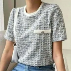 美品　SHEIN　Dazy　トップス　M　ツイードのサムネイル