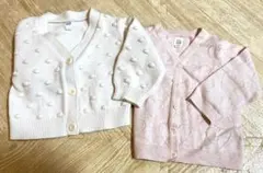 babyGAPホワイト・ピンク カーディガン 2点セット