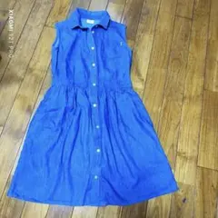 Edwin ノースリーブ シャツワンピース ブルーのサムネイル