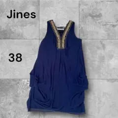 Jines ノースリーブ ネイビー ビジュー装飾 サイズ38のサムネイル