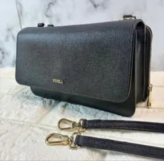 美品☆ FURLA RIVA 3way ショルダーウォレット　レザー　ブラック 2026年最新】フルラ furla rivaの人気アイテム - メルカリ