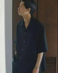 LINEN WASHER HUGE SHIRT FADE BLACKのサムネイル