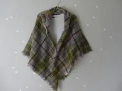★美品★大判　チェック柄　ストール　ショール　★サイズ　126×134㎝ ★