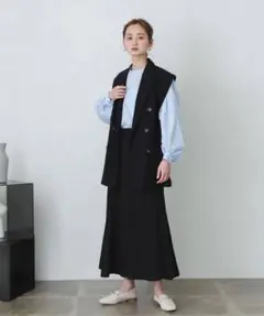 マーメイドスカートSENSE OF PLACE 黒　ロングスカート