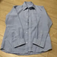 長袖シャツ 150cm 青と白チェック