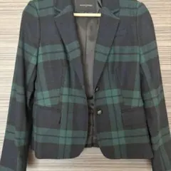 BANANA REPUBLIC 緑と黒のチェックブレザー サイズ0