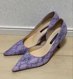 ESPERANZA エスペランサ 花柄レース ヒール パンプス 22
