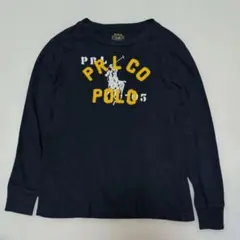 120★ラルフローレン★ロゴアップリケ付！ビッグポニープリントＴシャツ★ネイビー