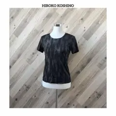 コシノヒロコ 日本製 光沢 総模様 ニュアンス柄 半袖 Tシャツ ストレッチのサムネイル