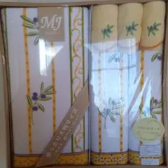 なめらかタッチ花柄タオルセット　バスタオル1枚×フェイスタオル2枚×ハンカチ3枚