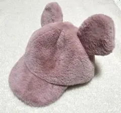 【送料込み、値下げしました】ミッキー　ディズニーファンキャップ　ピンク　モコモコ