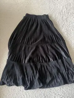 ベロア ブラック ロングスカート