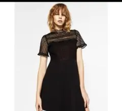 ZARA 半袖レースワンピース　xs