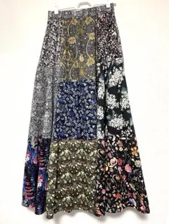 Ameri vintage LIBERTY パッチワーク ロングスカート - メルカリ