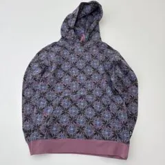 90s クリエイティブエッジ シルク100% 幾何学総柄長袖シャツ L古着 