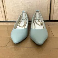 ◆Oriental Trafficグリーン ポインテッドトゥパンプス