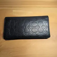 COACH 長財布 シグネチャー エンボス ブラックのサムネイル