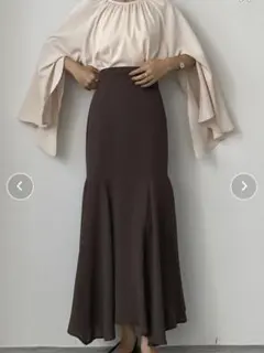 Louere 薄手イレヘムハイウエストマーメイドロングスカート