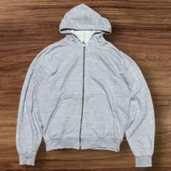 90s Champion フルジップ スウェットパーカー グレー M 丈短