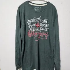 Love in Faith【XL】長袖 TシャツロンT深緑クリスマスグラフィック